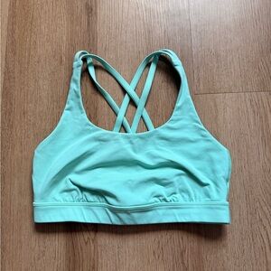 Lululemon Energy Sports Bra Crossback Medium Support Women's Size 6 Fresh Teal